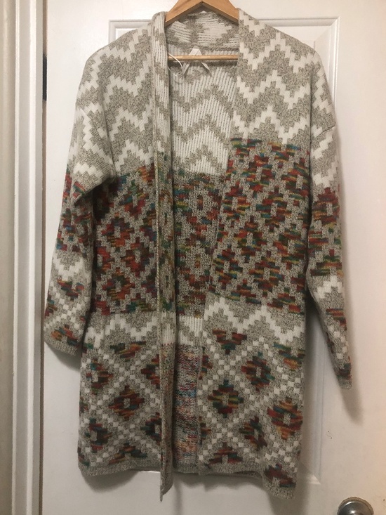 Dreamers Tops - Dreamers By Debut Aztec Cardigan Women S Multicolor Open Oversized Knit Boho